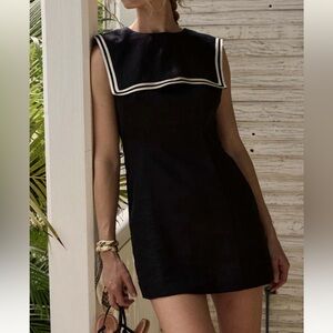 Doen Monroe Dress Size 2 Linen Mini Black and White